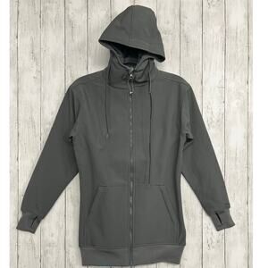 CG Habitats Tech Zip Hoodie Gray Thumb Holes Breathable Zip Pockets Jacket Small